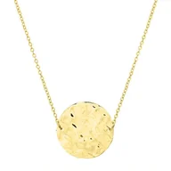 Naszyjniki - Pozłacany naszyjnik medalion młotkowany - Manoki - miniaturka - grafika 1