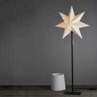 Oprawy, klosze i abażury - Szwedzka Gwiazda Stojąca Biała FROZEN 85 cm z Dodatkowym Kloszem LED E14 Metalowa Podstawa Wymienne Żarówki Przełącznik Kabel 180 cm - miniaturka - grafika 1