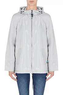 Armani Exchange Damska bluza z kapturem, oddychające oczka, kurtka przeciwdeszczowa ze sznurkiem, szary, S - Kurtki damskie - miniaturka - grafika 1