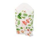 Rożki i beciki - Rożek Miękki Dla Niemowląt Z Wiązaniem - Flamingi Koralowe - miniaturka - grafika 1