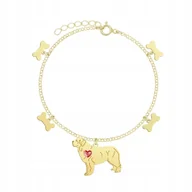 Bransoletki - Bransoletka Złota z psem Nowofundland 925 Biżuteria na Prezent GRAWER - miniaturka - grafika 1