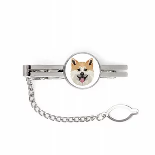 Akita Inu pies geometryczny Spinka do krawata - Spinki do mankietów i krawatów - miniaturka - grafika 1