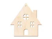Ozdoby bożonarodzeniowe - PartyShow Zawieszka drewniana Domek - 9,5 cm - 1 szt. DBN-DO01 - miniaturka - grafika 1