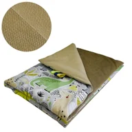 Koce i narzuty dla dzieci - Kocyk Dziecięcy 75x100 Ocieplany Dinozaury/Beż Bawełna/Velvet Polski Producent - miniaturka - grafika 1