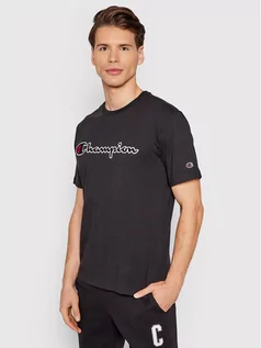 Koszulki męskie - Champion T-Shirt Organic Cotton Script Logo 216473 Czarny Comfort Fit - grafika 1