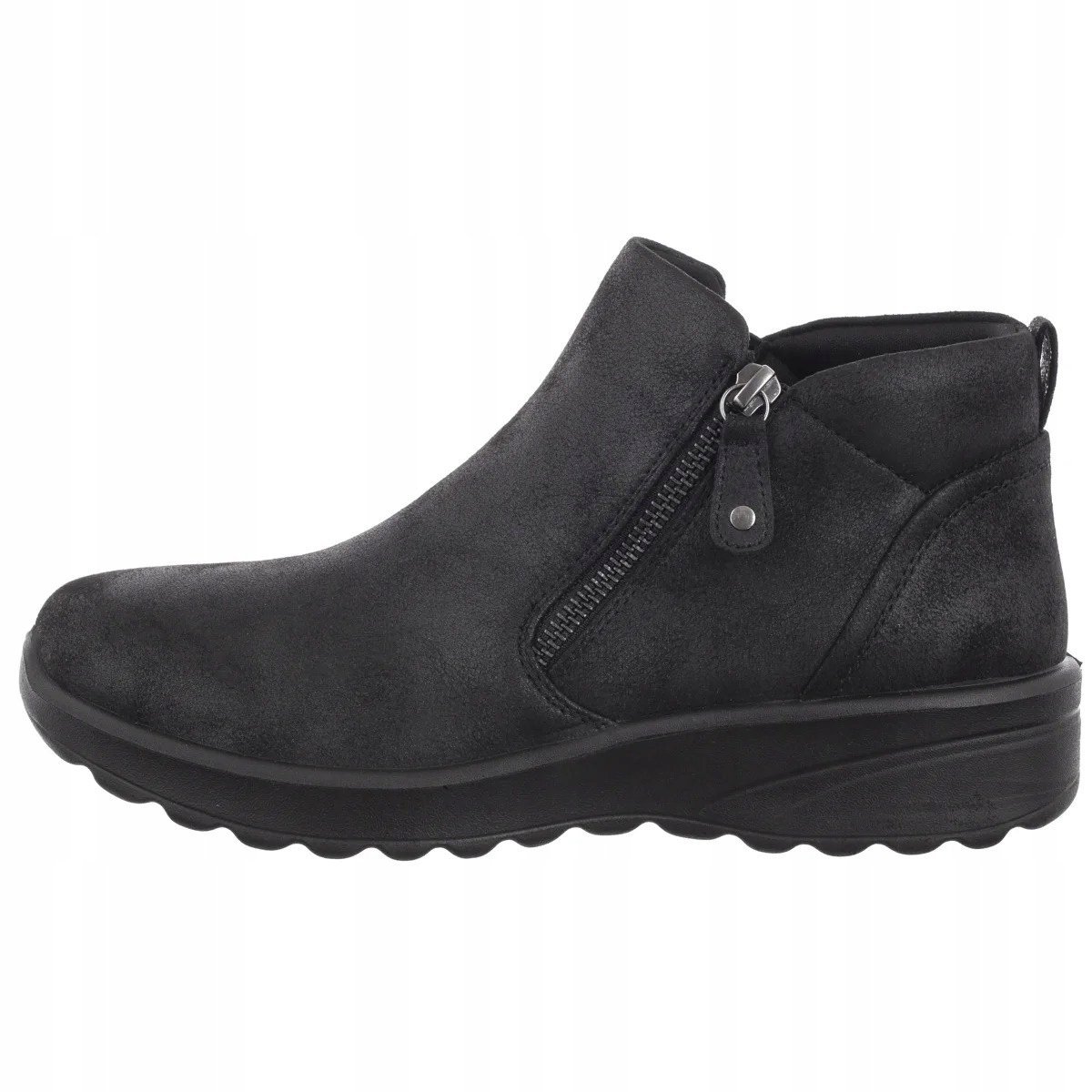 SKECHERS DAMSKIE BOTKI ZA KOSTKĘ CZARNE Z SUWAKIEM 39 16GA