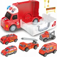 Zabawki zdalnie sterowane - 2 x CIĘŻARÓWKA STRAŻACKA WALIZKA ŚWIATŁO DŹWIĘK MATADI WÓZ STRAŻACKI + 6 AU - miniaturka - grafika 1