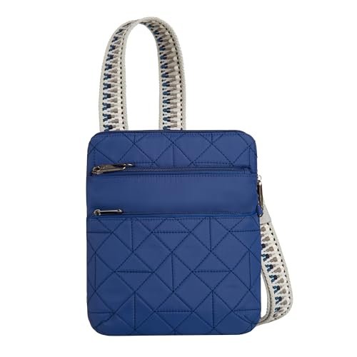 Travelon Unisex Boho Slim Crossbody przeciwkradzieżowe, Bujny niebieski