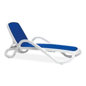 Leżaki ogrodowe - DKWADRAT Leżak Alfa plecionka nieb., rama biała 96996 - miniaturka - grafika 1