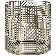 Świece - Yankee Candle 1507947 Crosshatch Sleeve, 10,5 x 10,5 x 10,2 cm, metalowy, złota 1507947 - miniaturka - grafika 1