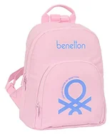 Plecaki - Safta BENETTON Pink Mini Plecak do codziennego użytku, idealny dla dzieci w różnym wieku, wygodny i wszechstronny, jakość i wytrzymałość, 25x13x30 cm, jasnoróżowy, Jasnoróżowy, Estándar, Casual - miniaturka - grafika 1