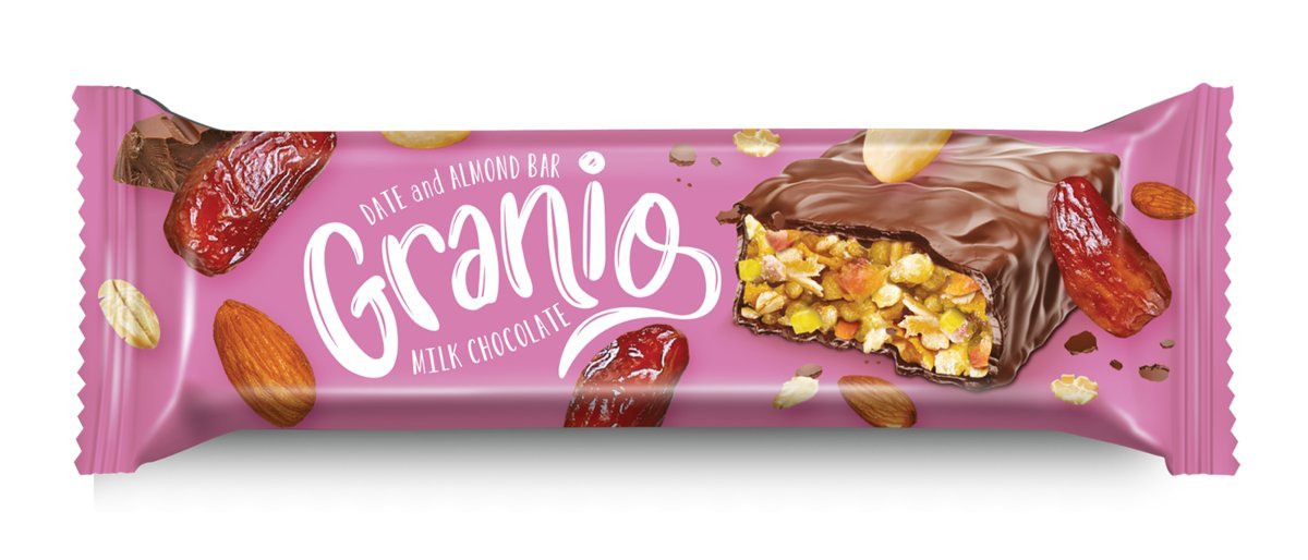 Baton zbożowy migdał i daktyl z mleczną czekoladą Granio 40g
