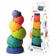Zabawki sensoryczne - Hencz Toys Piramida sensoryczna kontrastowa 6szt - miniaturka - grafika 1