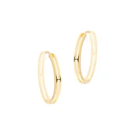 Biżuteria dla dzieci - Srebrne pozłacane kolczyki 925 podwójne koła - miniaturka - grafika 1