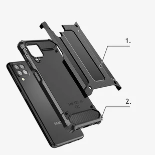 Hybrid Armor pancerne hybrydowe etui pokrowiec Samsung Galaxy A22 4G czarny - Etui i futerały do telefonów - miniaturka - grafika 7