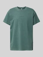 Koszulki męskie - T-shirt o kroju oversized z nadrukiem z logo - miniaturka - grafika 1