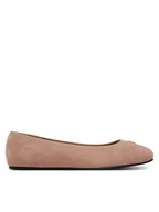Baleriny - Tommy Hilfiger Baleriny Th Hardware Suede Ballerina FW0FW08655 Beżowy - miniaturka - grafika 1