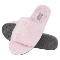 Kapcie damskie - Kapcie Damskie Soxo Futrzane Różowe Z Twardą Podeszwą Tpr - 37–38 - miniaturka - grafika 1