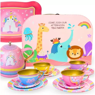 zestaw do herbaty w walizce dla dzieci unicorn - Zabawki interaktywne dla dzieci - miniaturka - grafika 1
