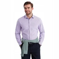 Koszule męskie - Bawełniana pastelowa męska koszula oxford lawendowa OM-SHOS-0183 V2 r. XXL - miniaturka - grafika 1