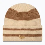 Czapki damskie - Czapka zimowa damska New Era Stripe Cuff Knit Beanie beige WYSYŁKA W 24H 30 DNI NA ZWROT - miniaturka - grafika 1