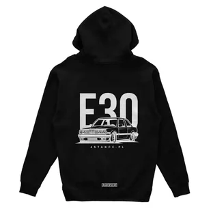Bluza z kapturem BMW E30 Classic czarna-L - Odzież do sportów motorowych - miniaturka - grafika 1