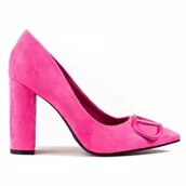 Czółenka - Czółenka damskie Vinceza zamszowe fuksjowe różowe - miniaturka - grafika 1