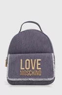 Plecaki - Love Moschino plecak bawełniany kolor fioletowy mały z aplikacją - miniaturka - grafika 1