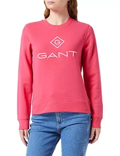 Bluzy damskie - GANT Damska bluza Lock Up C-Neck, Sunset Pink, L - grafika 1