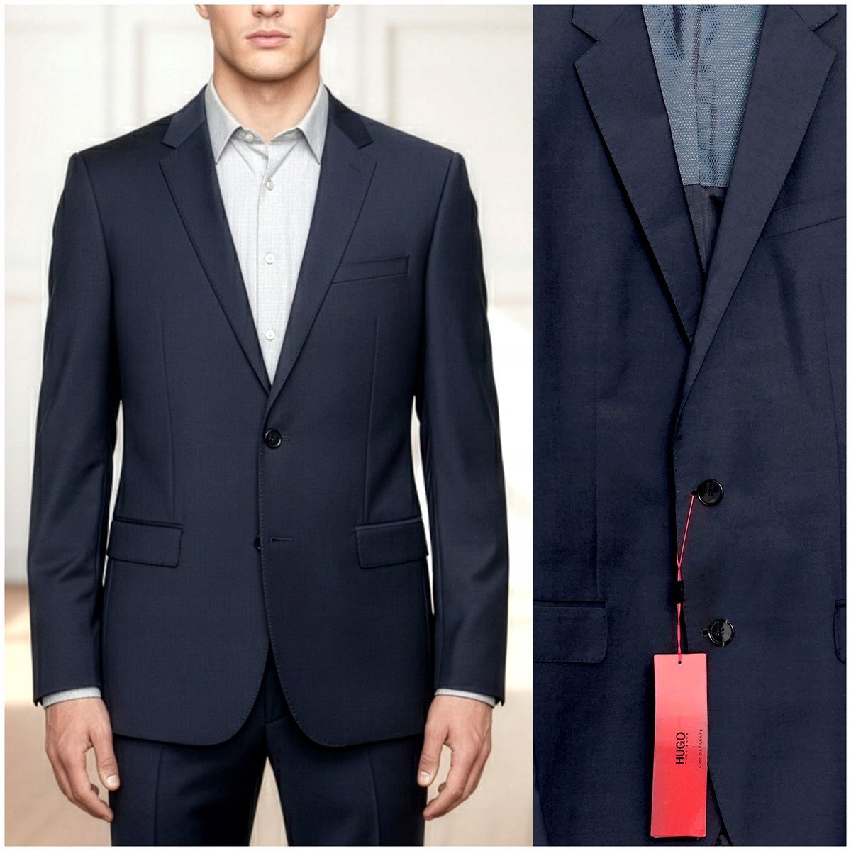 HUGO BOSS Nowa Marynarka C-Huge 1s Long 100% Wełna + Wiskoza r.102