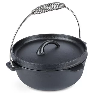 Kociołek żeliwny z pokrywką 25 cm 3,5 l garnek pieczonki - Kociołki - miniaturka - grafika 1
