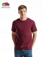 Koszulki męskie - Fruit of the Loom Koszulka T-shirt męski BAWEŁNA PREMIUM ICONIC BORDOWA XL - miniaturka - grafika 1