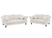 Komplety wypoczynkowe - Komplet wypoczynkowy welurowy 5-osobowy beżowy SKIEN - miniaturka - grafika 1