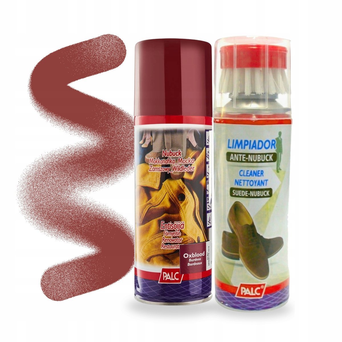 Pianka ze Szczotką i Bordowy Spray Renowator do Zamszu Palc Zestaw 2w1