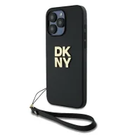 Etui i futerały do telefonów - Etui DKNY Wrist Strap Stock Logo na iPhone 15 Pro Max - czarne - miniaturka - grafika 1