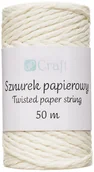 Półfabrykaty do biżuterii - Sznurek Papierowy Skręcany Ecru Craft 50 M, Dp Craft - miniaturka - grafika 1
