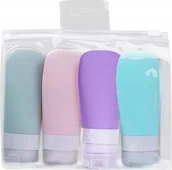 Kosmetyczki, organizery i kuferki - Korbi POJEMNIKI NA KOSMETYKI DO SAMOLOTU ZESTAW 4 x 60 ML KOSMETYCZKA PODRÓŻNA - miniaturka - grafika 1