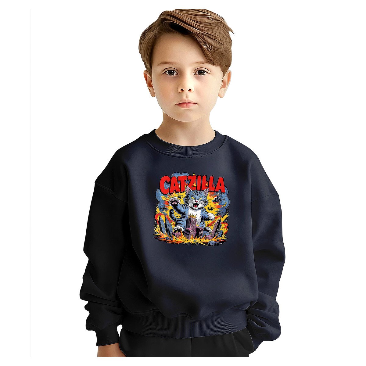 BLUZA DZIECIĘCA KOT CATZILLA 110-116 DLA CHŁOPCA DZIEWCZYNKI