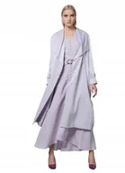 Płaszcze damskie - TWINSET FIOLETOWY PŁASZCZ KLASYCZNY Z PASKIEM I KLAPAMI 42 I1D - miniaturka - grafika 1