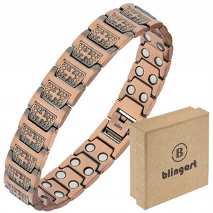 Bransoletka miedziana męska magnetyczna zdrowotna z krzyżem BLINGART - Bransolety męskie - miniaturka - grafika 1