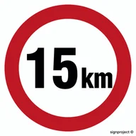 Systemy ekspozycyjne i znaki informacyjne - SA035 OGRANICZENIE PRĘDKOŚCI 15 KM, FO - FOLIA ODBLASKOWA; (600X600MM) - miniaturka - grafika 1