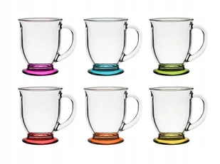 Kubek Kubas 400ml KOLOROWE DNO mix kolor GLASMARK 6szt ZESTAW napoje desery - Kubki - miniaturka - grafika 1