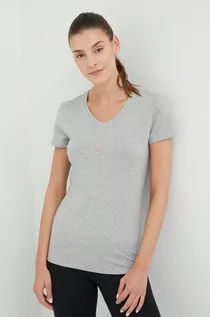 Koszulki i topy damskie - Emporio Armani Underwear t-shirt damski kolor szary - grafika 1