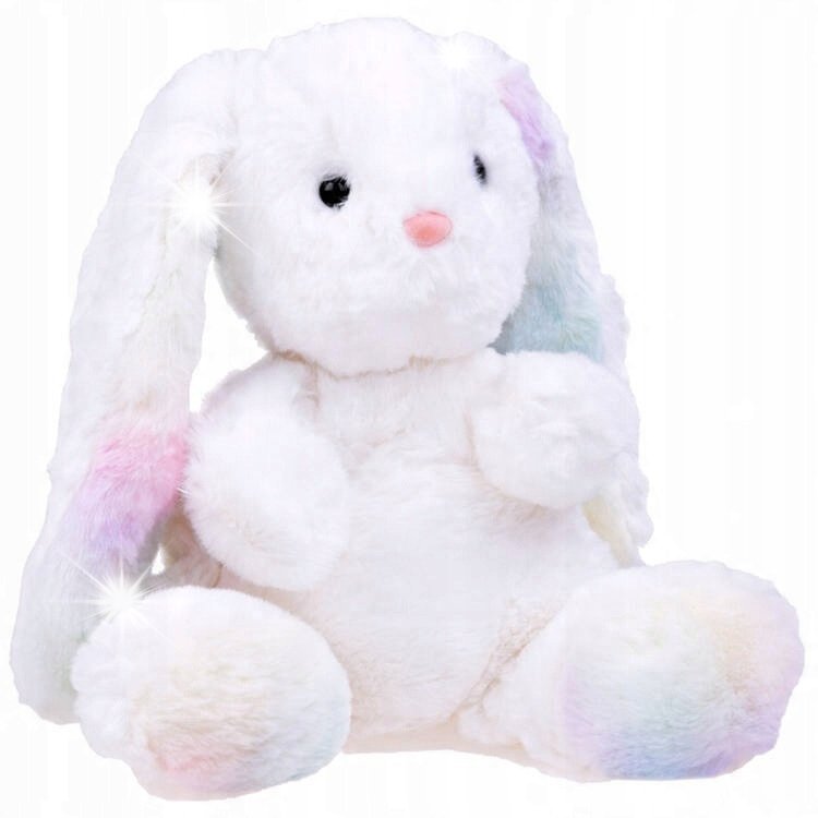 Pluszowy biały tęczowy Królik maskotka Pluszak 24 cm ZA4401