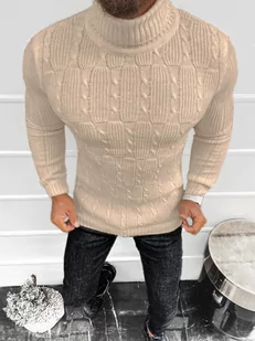 SWETER MĘSKI GOLF BEŻOWY OZONEE L/2665 - Ozonee - Swetry męskie - miniaturka - grafika 1