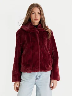 Guess Futro W0BL0N WDCH0 Bordowy Regular Fit - Płaszcze damskie - miniaturka - grafika 1