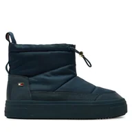Śniegowce damskie - Śniegowce Tommy Hilfiger Flag Nylon Mini Snowboot FW0FW08334 Granatowy - miniaturka - grafika 1