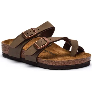 Birkenstock Skórzane klapki Mayari Kids - Buty dla dziewczynek - miniaturka - grafika 1
