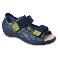 Buty dla dziewczynek - Befado obuwie dziecięce pu 063P016 niebieskie - miniaturka - grafika 1
