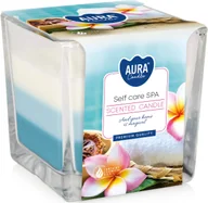 Świece - Świeca zapachowa w szkle trójkolorowa BISPOL 32H SELF CARE SPA - miniaturka - grafika 1